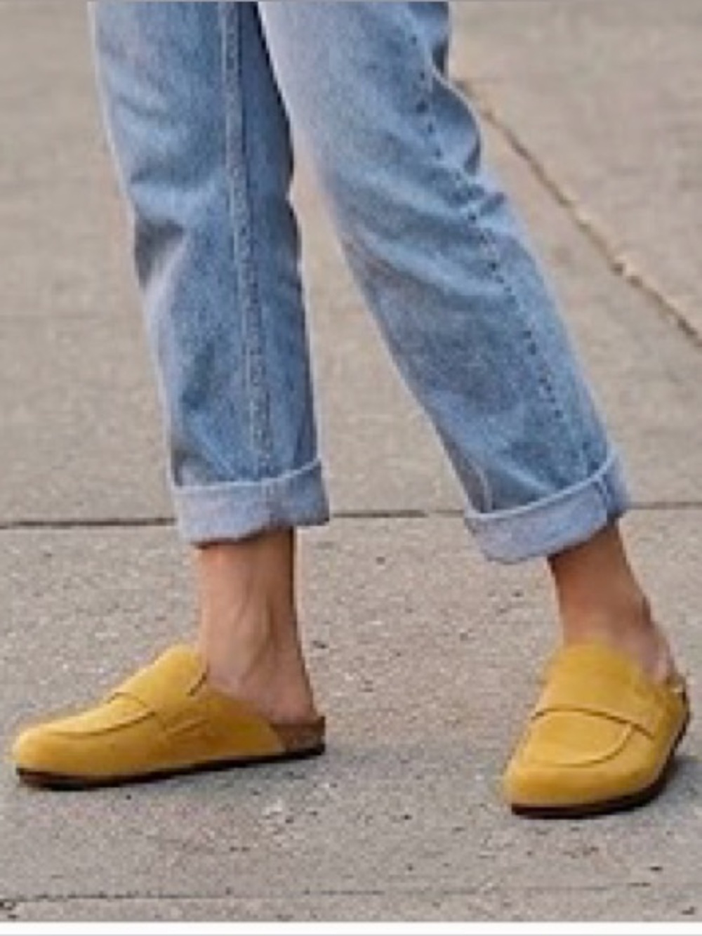 WEEBOO Suede Penny Loafers Women’s 7.5 Mustard Yellow